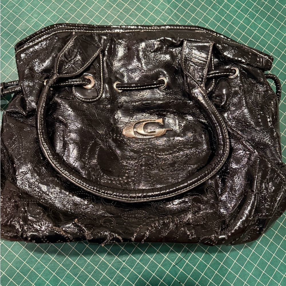 Glossy Black Women's Shoulder Bag